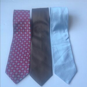 Brioni lot of 3 men’s silk designer neckties, one size